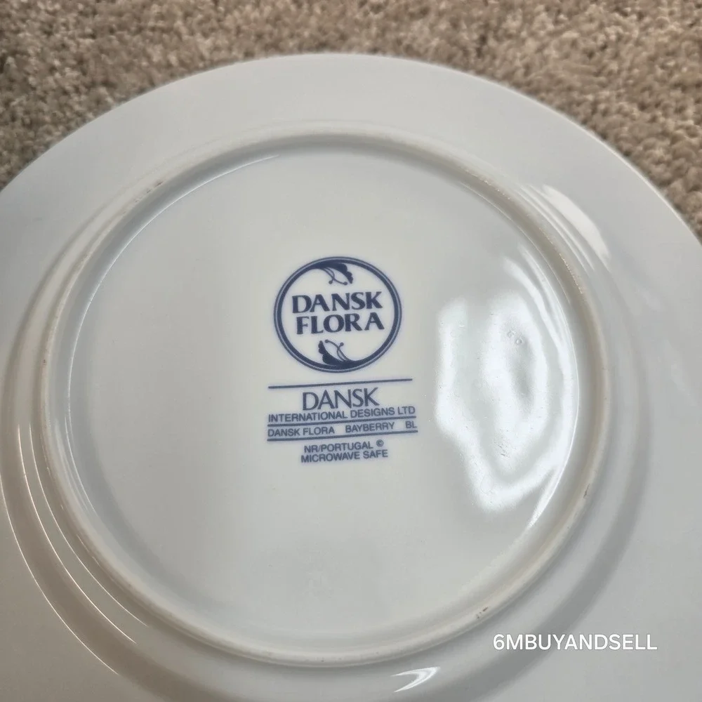 Dansk Flora Bayberry Blue Portugal 8pc Set Plates Bowl Bistro Butter